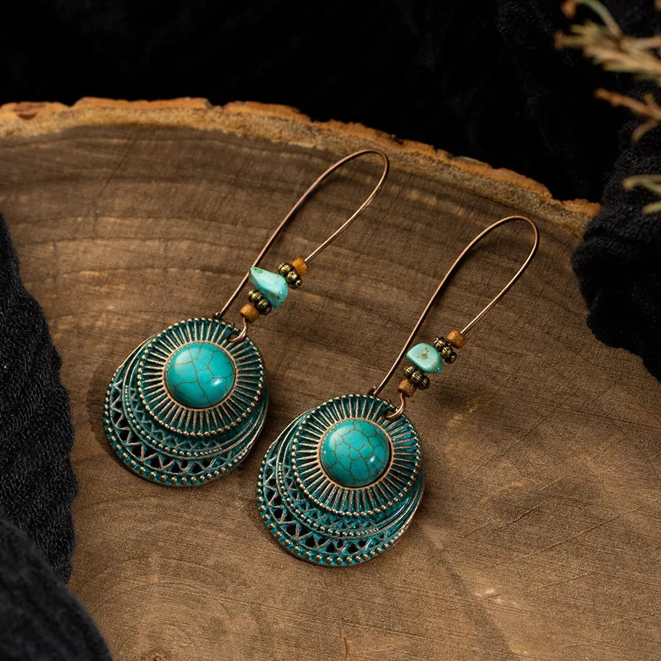 Vintage Turquoise Drop Earrings