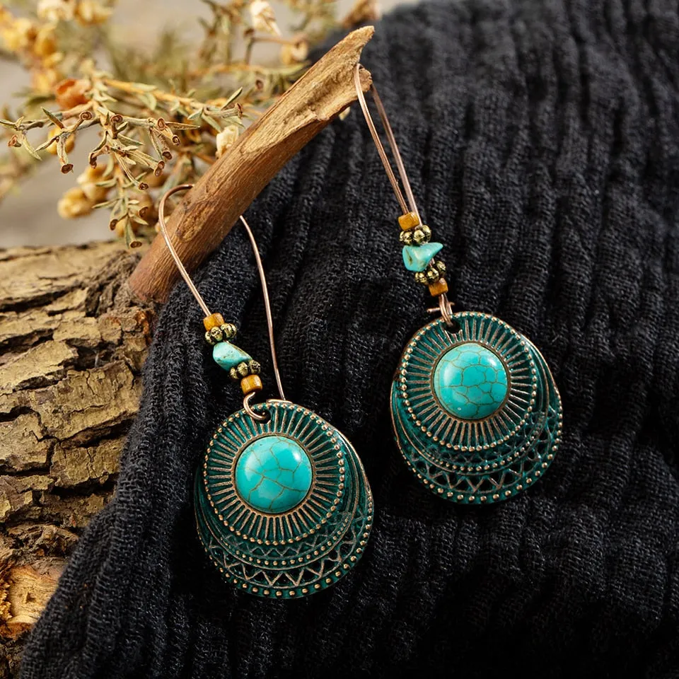 Vintage Turquoise Drop Earrings