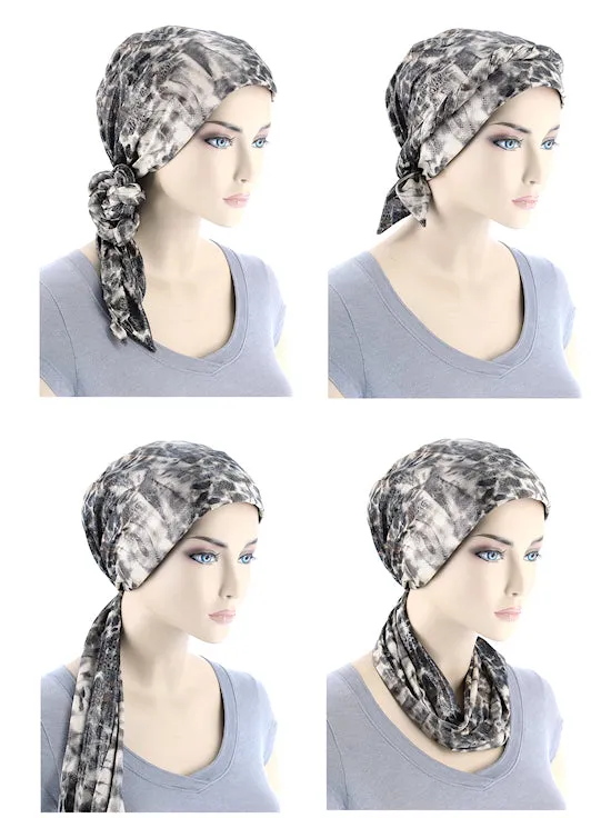 WPS-875#Head Wrap Scarf Brown Jersey