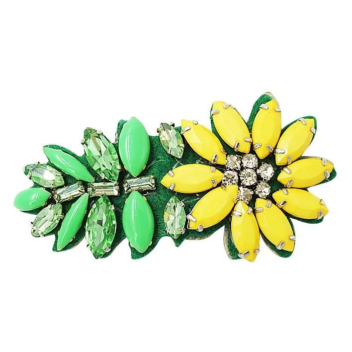 Yellow Daisy- Rhinestone Embellished Brooch